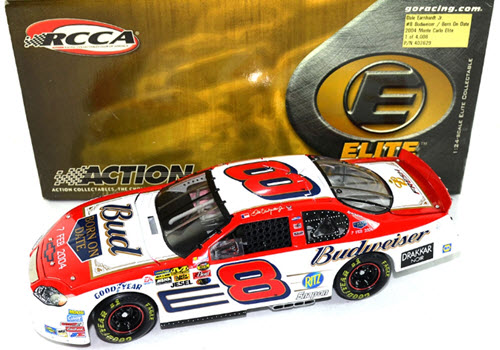 2004 Dale Earnhardt Jr NASCAR Diecast 8 Bud Budweiser BOD Born On Date Feb 07 Daytona Bud Shootout CWC 1:24 Action RCCA Elite 1