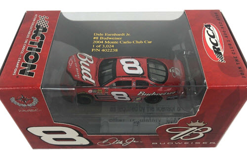2004 Dale Earnhardt Jr NASCAR Diecast 8 Bud Budweiser CWC 1:64 Action RCCA Club Car 1