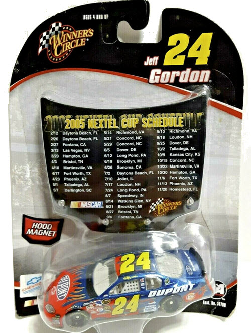 2005 Jeff Gordon NASCAR Diecast 24 DuPont CWC 1:64 Winners Circle Hood Scheudle 1