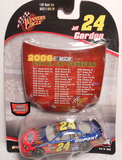 2006 Jeff Gordon NASCAR Diecast 24 DuPont CWC 1:64 Winners Circle Hood Magnet Schedule 1