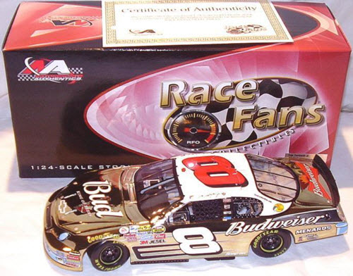 2007 Dale Earnhardt Jr NASCAR Diecast 8 Bud Budweiser 1957 Chevy CWC 1:24 QVC FRFO For Race Fans Only Gold Chrome 1