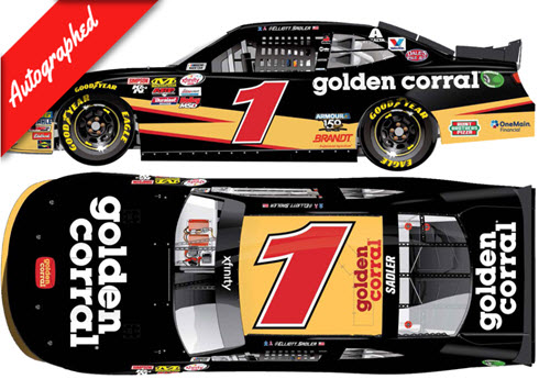 2017 Elliott Sadler NASCAR Diecast 1 Golden Corral 1:24 CWC Lionel Action ARC Autographed 99