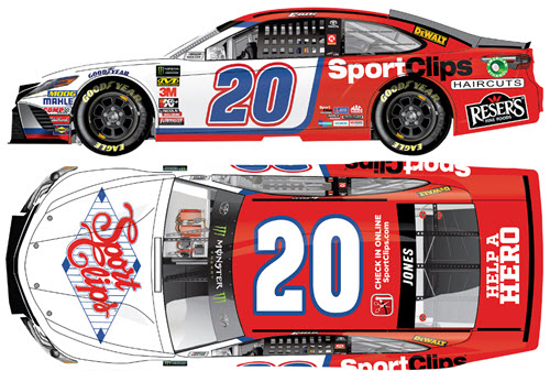 2018 Erik Jones NASCAR Diecast 20 Sport Clips Darlington Throwback Retro CWC 1:24 Lionel Action ARC 99