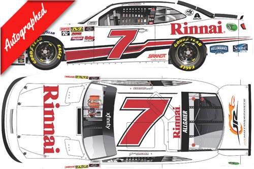 2018 Justin Allgaier NASCAR Diecast 7 Rinnai CWC 1:24 Lionel Action ARC Autographed 99