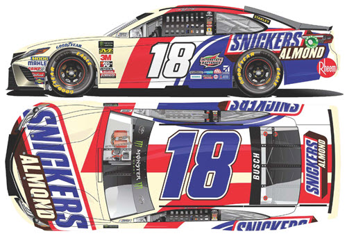 2018 Kyle Busch NASCAR Diecast 18 Snickers Almond CWC 1:24 Lionel Action RCCA Elite Liquid Color 99