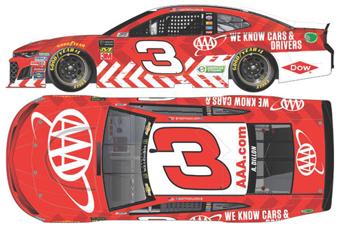 2019 Austin Dillon NASCAR Diecast 3 AAA Insurance CWC 1:24 Lionel Action ARC Color Chrome 99