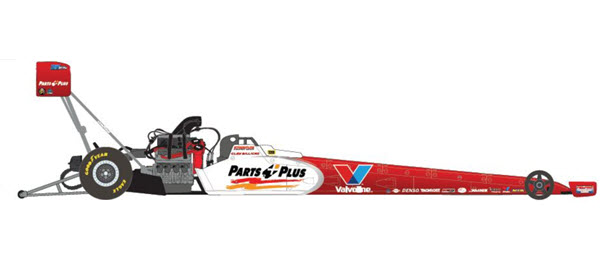 2019 Clay Millican NHRA Diecast Parst Plus Valvoline Top Fuel Dragster 1:24 Auto World Racing Champions 99