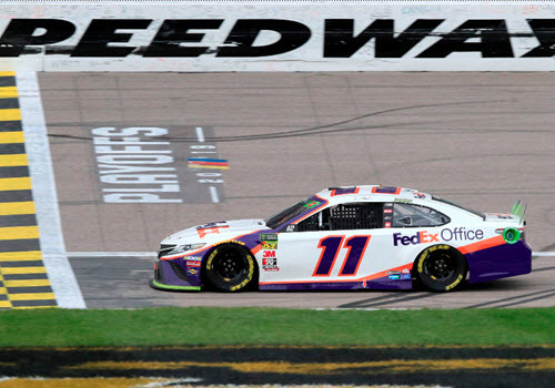 2019 Denny Hamlin NASCAR Diecast 11 FedEx Office Kansas Win Raced Version CWC 1:24 Lionel Action RCCA Elite Color Chrome 96