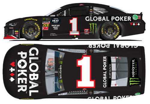 2019 Kurt Busch NASCAR Diecast 1 GLobal Poker CWC 1:64 Lionel Action ARC 99