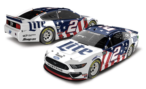 2020 Brad Keselowski NASCAR Diecast 2 Miller Lite Patriotic 1:24 Lionel Action RCCA Elite Liquid Color 99