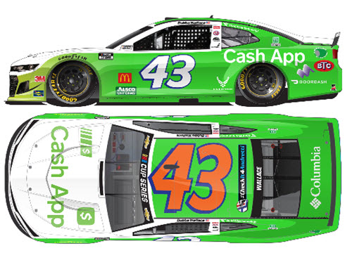 2020 Bubba Wallace NASCAR Diecast 43 Cash App Darlington Retro Throwback CWC 1:24 Lionel Action ARC Autographed 99