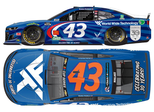 2020 Bubba Wallace NASCAR Diecast 43 World Wide Technology 30th Anniversary CWC 1:24 Lionel Action RCCA Elie Color Chrome 9999