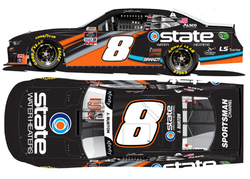 2020 Jeb Burton NASCAR Diecast 8 State Water Heaters 1:24 Lionel Action ARC Color Chrome Autographed 99