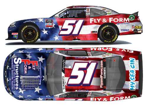 2020 Jeremy Clements NASCAR Diecast 51 Fly Form Structures Patriotic CWC 1:64 Lionel Action ARC 99