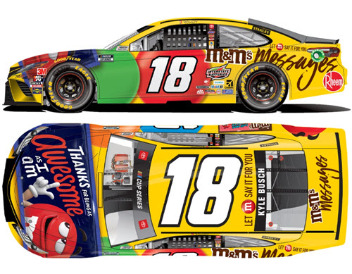 2020 Kyle Busch NASCAR Diecast 18 M&M M&Ms Messages Blue Atlanta CWC 1:24 Lionel Action ARC 99
