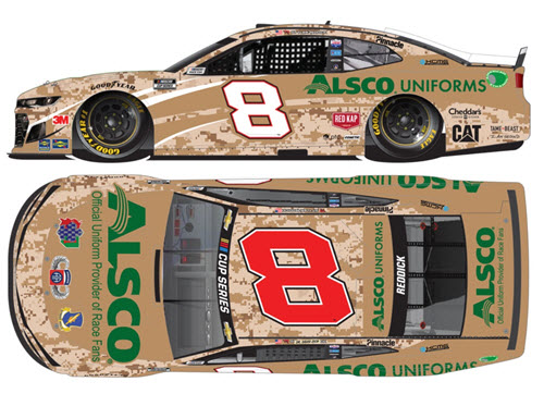 2020 Tyler Reddick NASCAR Diecast 8 Alsco Uniforms Military CWC 1:24 Lionel Action ARC Color Chrome 99