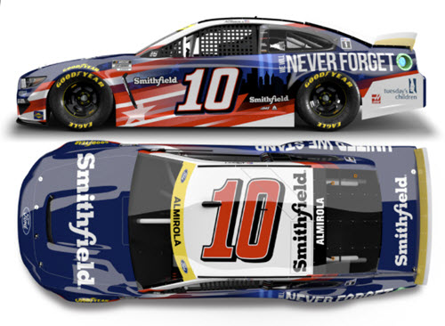 2021 Aric Almorola NASCAR Diecast 10 Smithfield Patriotic CWC 1:24 Lionel Action ARC Color Chrome 99