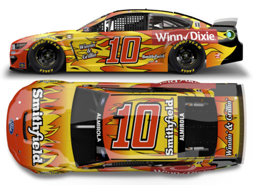 2021 Aric Almorola NASCAR Diecast 10 Smithfield Winn Dixie Darlington Throwback CWC 1:24 Lionel Action ARC 99