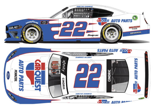 2021 Austin Cindric NASCAR Diecast 22 Carquest Auto Parts CWC 1:64 Lionel Action ARC 99