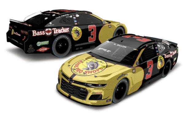 2021 Austin Dillon NASCAR Diecast 3 Bass Pro Darlington Throwback CWC 1:24 Lionel Action RCCA Elite 97