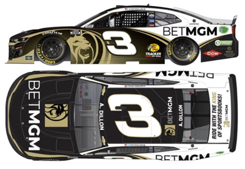 2021 Austin Dillon NASCAR Diecast 3 BetMGM Bet MGM CWC 1:24 Lionel Action ARC Color Chrome 99