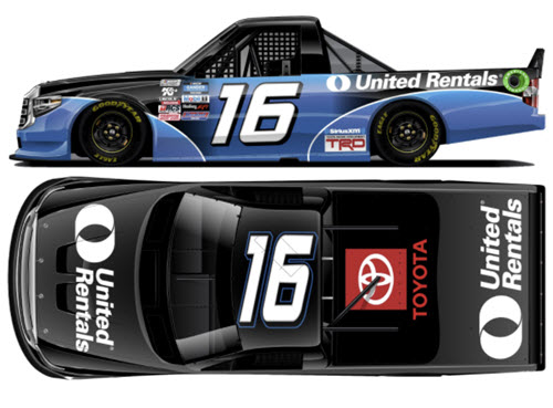 2021 Austin Hill NASCAR Diecast 16 United Rentals Darlington Throwback Truck 1:24 Lionel Action ARC Autographed 99