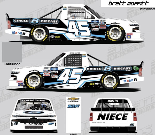 2021 Brett Moffitt NASCAR Diecast 45 Circle B Diecast Martinsville Truck 1:64 Lionel Action ARC 99