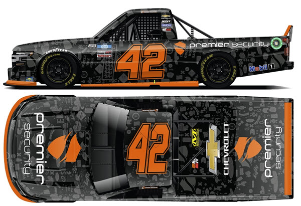 2021 Carson Hocevar NASCAR Diecast 42 Premier Security Darlignton Throwback Truck 1:24 Lionel Acvtion ARC Autographed 99