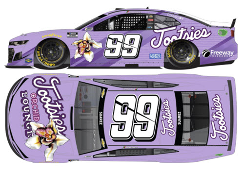 2021 Daniel Suarez NASCAR Diecast 99 Tootsies Orchid Lounge CWC 1:24 Lionel Action RCCA Elite Color Chrome 99