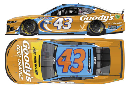 2021 Erik Jones NASCAR Diecast 43 Goodys Cool Orange CWC 1:24 Lionel Action ARC Autographed 99