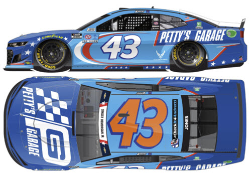 2021 Erik Jones NASCAR Diecast 43 Pettys Garage Salutes CWC 1:24 Lionel Action RCCA Elite Liquid Color 99