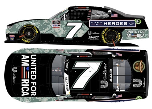 2021 Justin Allgaier NASCAR Diecast 7 United For America Camp4Heroes CWC 1:64 Lionel Action ARC 99