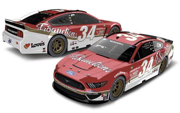 2021 Michael McDowell NASCAR Diecast 34 FR8 Auctions Darlington Throwback CWC 1:24 Lionel Action ARC Color Chrome 97