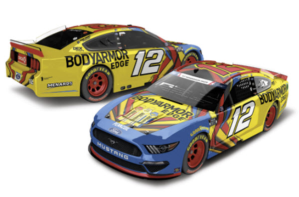 2021 Ryan Blaney NASCAR Diecast 12 BodyArmor Body Armor Edge CWC 1:24 Lionel Action RCCA Elite Color Chrome 98