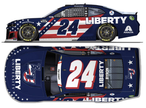 2021 William Byron NASCAR Diecast 24 Liberty University Salutes CWC 1:24 Lionel Action RCCA Elite Color Chrome 99