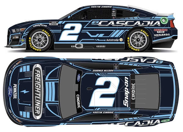 2022 Austin Cindric NASCAR Diecast 2 Freightliner eCascadia CWC 1:64 Lionel Action ARC 98