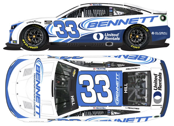 2022 Austin Hill NASCAR Diecast 33 Bennett Transportation CWC 1:24 Lionel Action ARC 99