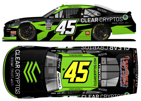 2022 Ceasar Bacarella NASCAR Diecast 45 ClearCryptos CWC 1:64 Lionel Action ARC Diecast Chassis 99