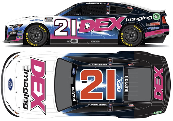 2022 Harrison Burton NASCAR Diecast 21 DEX Imaging Darlington Throwback CWC 1:24 Lionel Action ARC Color Chrome 99