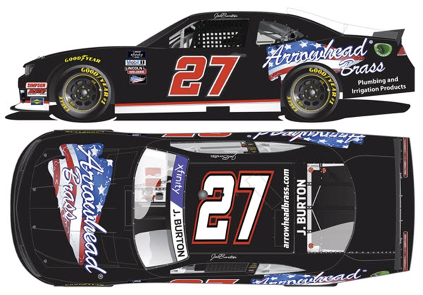 2022 Jeb Burton NASCAR Diecast 27 Arrowhead Brass 1:24 Lionel Action ARC Color Chrome 99