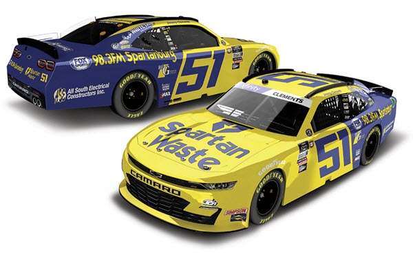 2022 Jeremy Clements NASCAR Diecast 51 Spartan Waste Darlington Retro Throwback CWC 1:64 Lionel Action ARC 99
