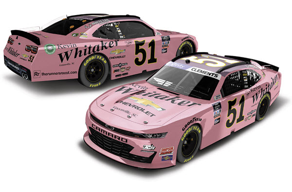 2022 Jeremy Clements NASCAR Diecast 51 Whitaker Chevrolet Pink CWC 1:64 Lionel Action ARC 99
