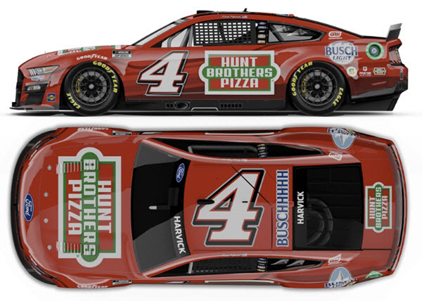 2022 Kevin Harvick NASCAR Diecast 4 Hunt Brothers Pizza Red CWC 1:24 Lionel Action ARC Color Chrome 99