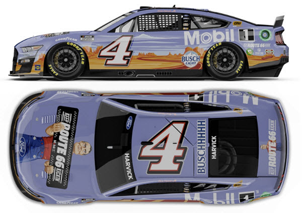 2022 Kevin Harvick NASCAR Diecast 4 Mobil 1 Mobil1 Route 66 CWC 1:24 Lionel Action RCCA Elite Liquid Color 99