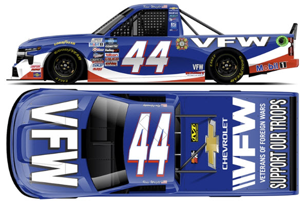 2022 Kris Wright NASCAR Diecast 44 VFW Darlington Throwback Truck 1:24 Lionel Action ARC Color Chrome 99