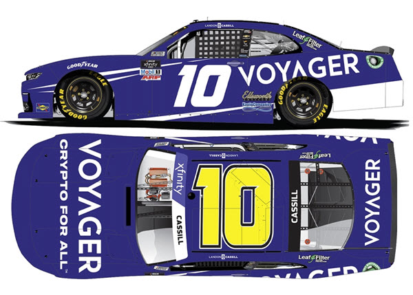 2022 Landon Cassill NASCAR Diecast 10 Voyager Crypto CWC 1:24 Lionel Action ARC Color Chrome 99