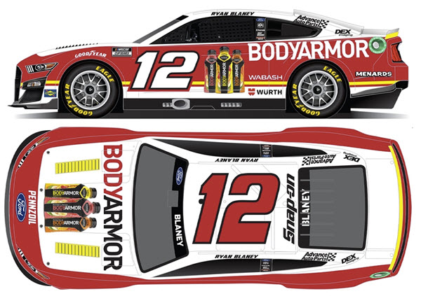 2022 Ryan Blaney NASCAR Diecast 12 BodyArmor Body Armor CWC 1:24 Lionel Action RCCA Elite Liquid Color 99