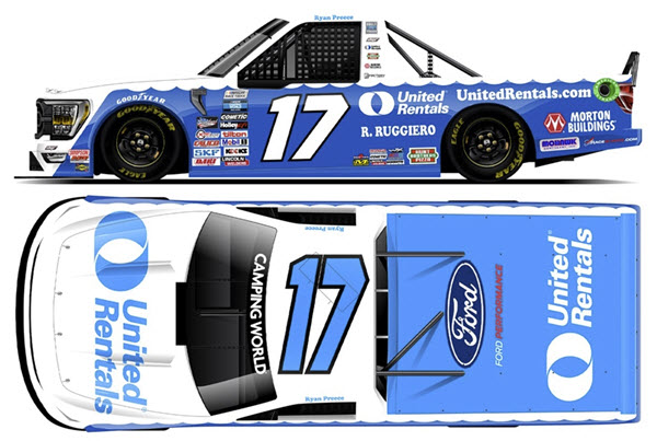 2022 Ryan Preece NASCAR Diecast 17 United Rentals Truck 1:24 Lionel Action ARC Color Chrome 99