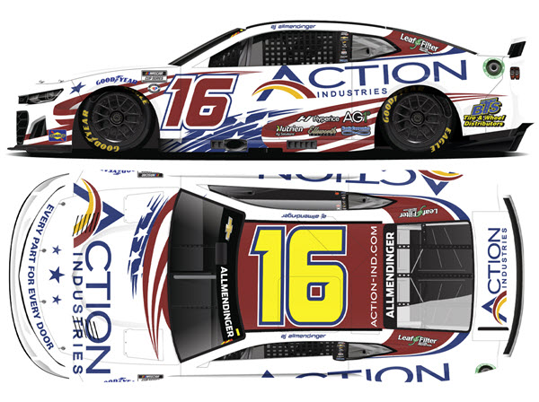 2023 AJ Allmendinger NASCAR Diecast 16 Action Industries Patriotic 1:24 CWC Lionel Action RCCA Elite 99