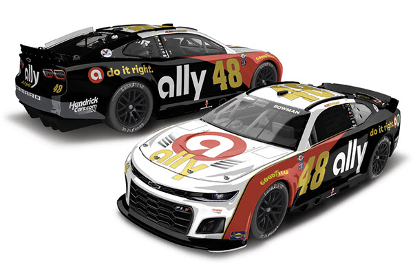 2023 Alex Bowman NASCAR Diecast 48 Ally Darlington Throwback CWC 1:24 Lionel Action RCCA Elite Color Chrome 99
